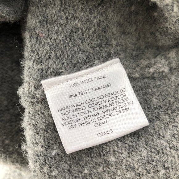 Eileen Fisher 100% Wool Oversized Knit Zip Cowl Cocoon Cardigan Sweater Jacket - Picture 6 of 7